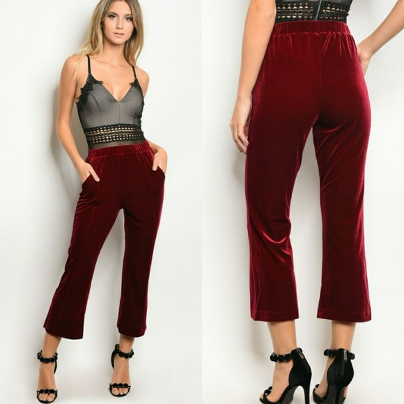 Very J Pants - Ruby Velvet Pull on Pants